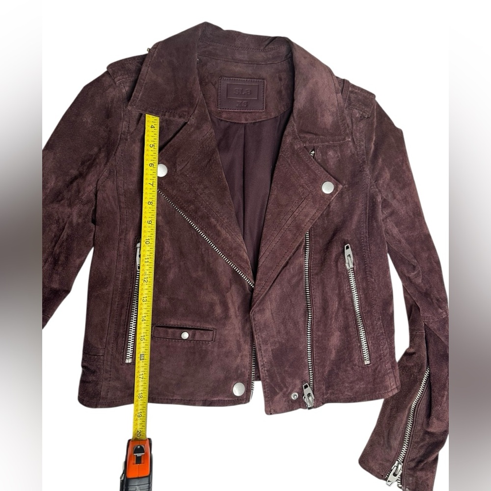 SL8 by BlankNYC Marion Suede Moto Jacket in eggplant xs - Picture 8 of 13